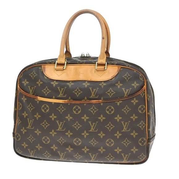 LOUIS VUITTON LV Logo Deauville Hand Bag Monogram Leather Brown M47270 31YH562 - Picture 1 of 16